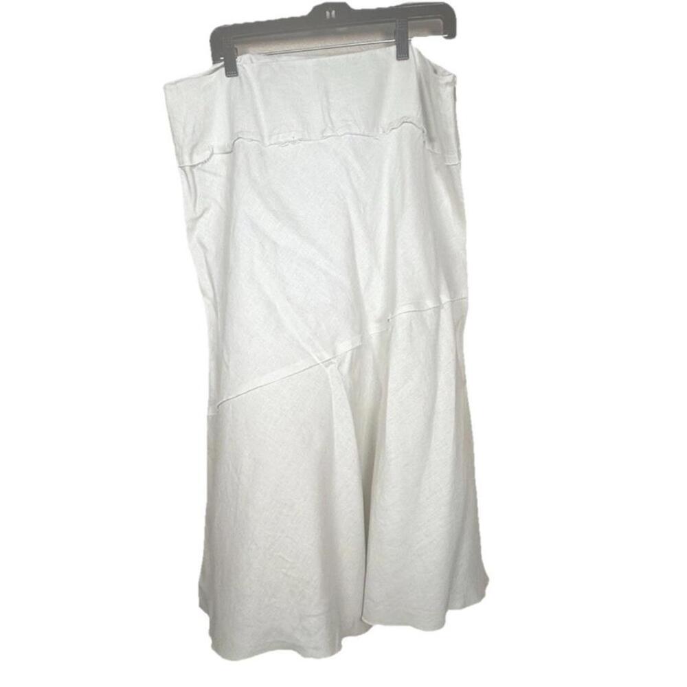 Style‎ & Co Womens Linen Skirt Sz 18 Tiered Summer Lightweight Handkerchief Hem